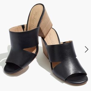 Madewell Tessa Black Leather Mules Size 8